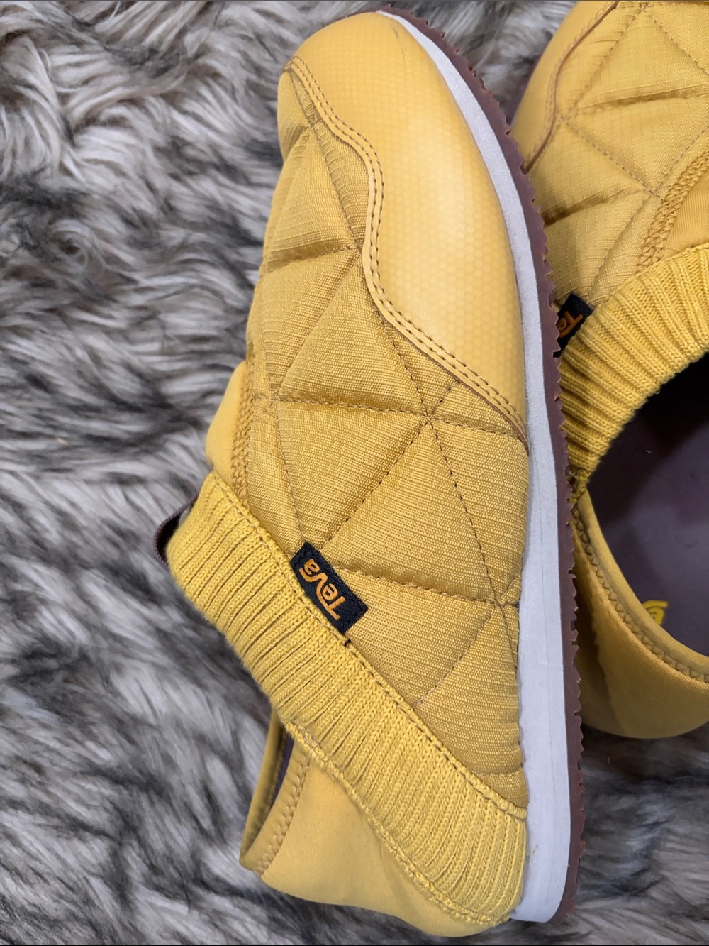 TEVA ReEmber Quilted Slip On Sneakers Mustard Yellow